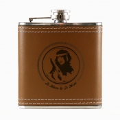 6oz Light Brown Leather Hip Flask