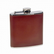 6oz Brown Leather Flask